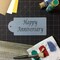 Happy Anniversary Cake Stencil | C012 by Designer Stencils | Stencils for Royal Icing, Airbrush, Dusting Powder |